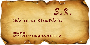 Sántha Kleofás névjegykártya